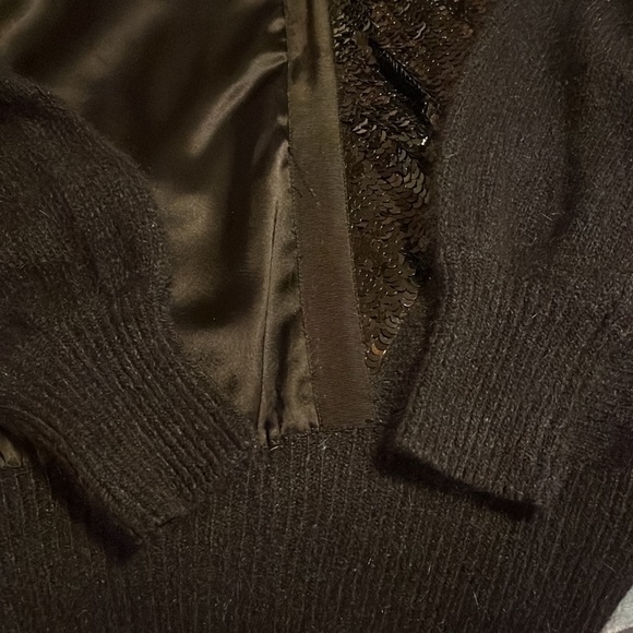 Sz M Black Sequined Sweater - Picture 5 of 5